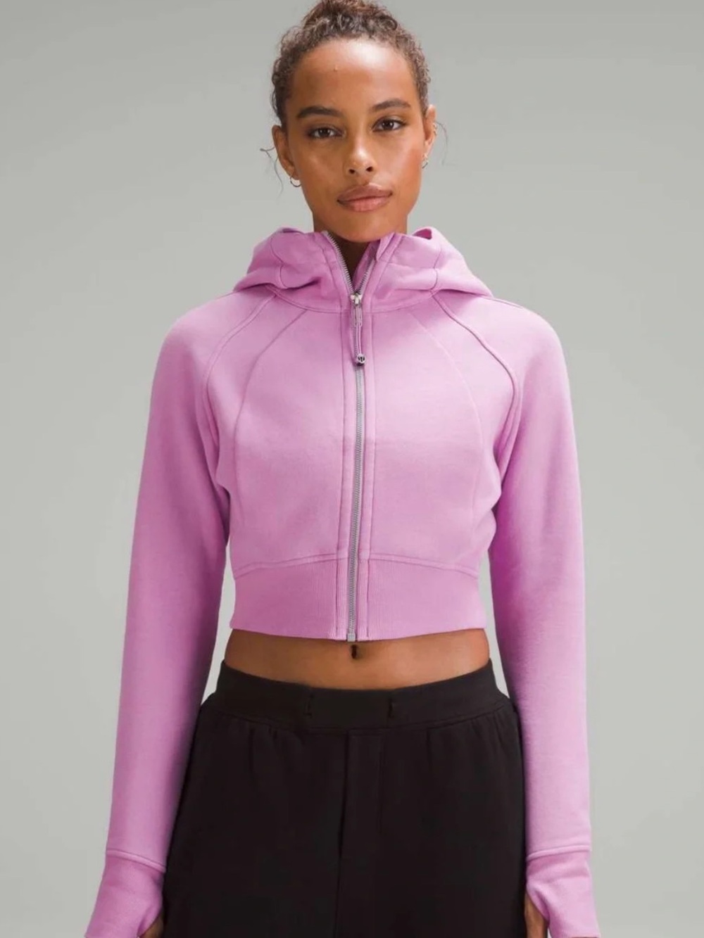 Lululemon Scuba Full-Zip Cropped Hoodie Size 2 Pink
